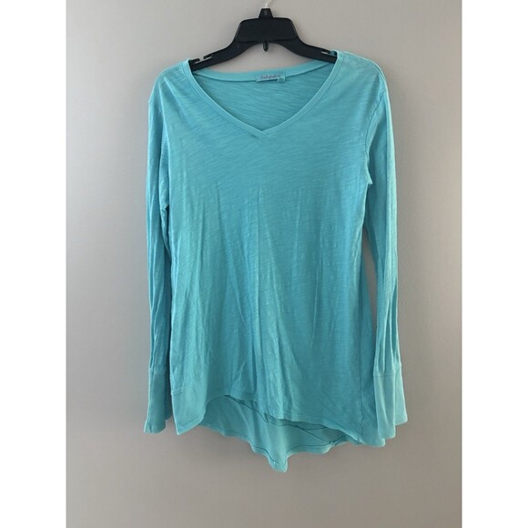 Fresh Produce Tunic Womens XS Turq Blue Oversize Asymmetrical Coastal Lagenlook - Picture 14 of 14